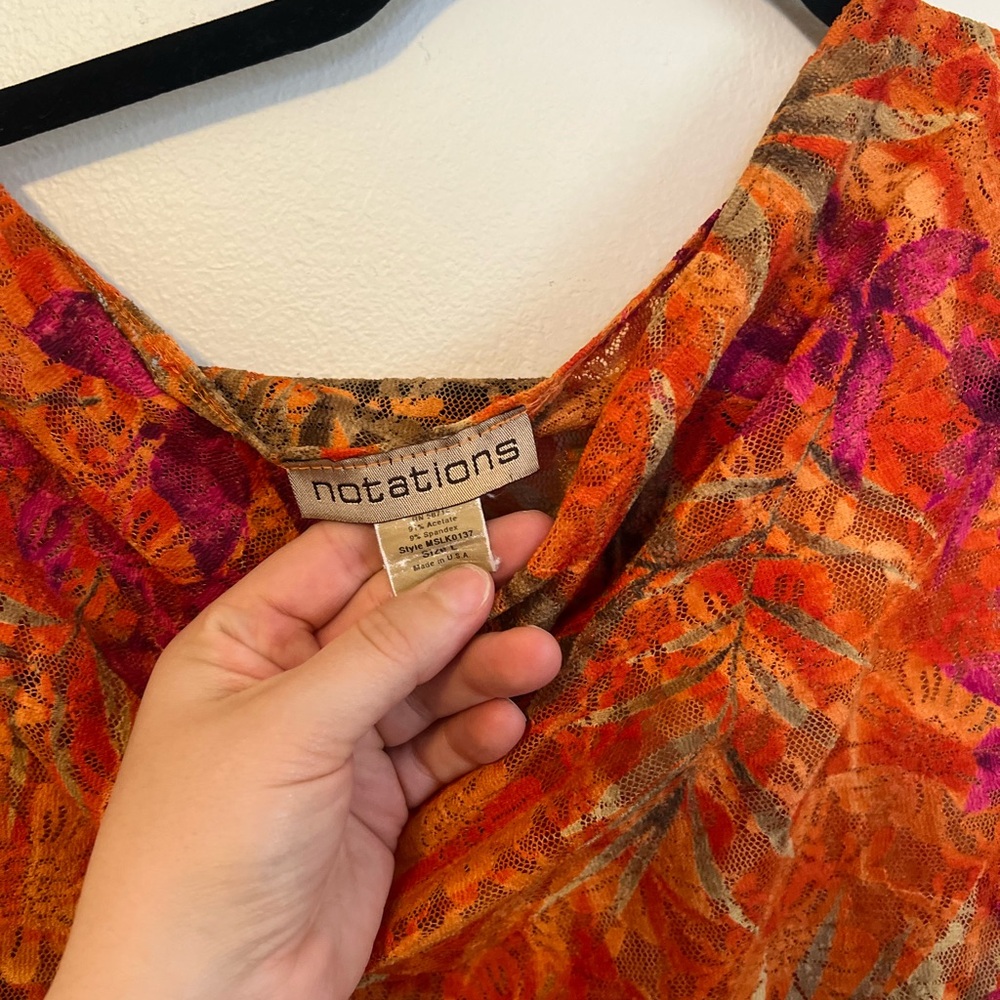 Notations Orange And Pink Patterned Top - image 2